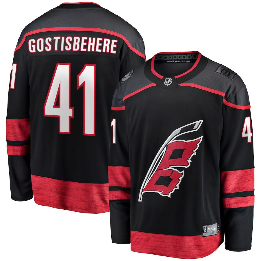 Men Carolina Hurricanes #41 Shayne Gostisbehere Fanatics Branded Black Home Breakaway NHL Jersey